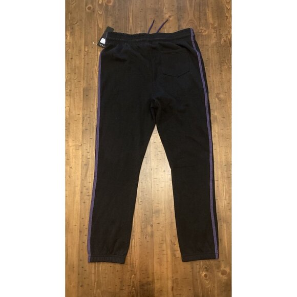 Baltimore Ravens Logo NFL Apparel Purple Stripe Black Mens Sweatpant Jogger Sz L - Picture 7 of 10